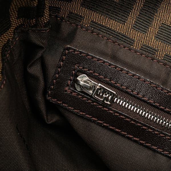 Pre-owned Fendi Zucca Canvas Shoulder Bag Brown