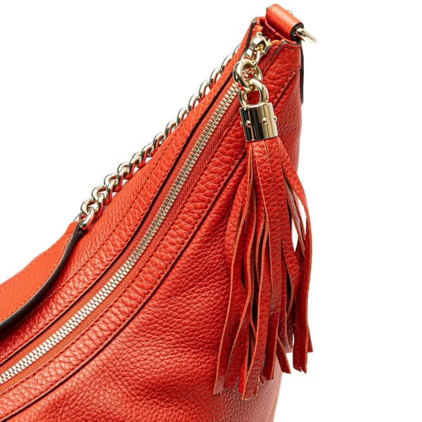 Pre-owned Gucci Medium Leather Soho Shoulder Bag Red