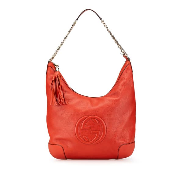 Pre-owned Gucci Medium Leather Soho Shoulder Bag Red
