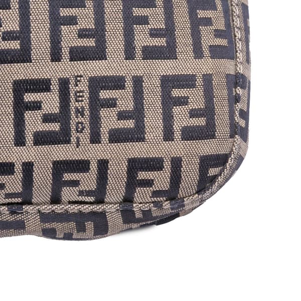 Pre-owned Fendi Zucchino Canvas Shoulder Bag Gray