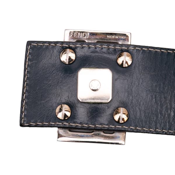 Pre-owned Fendi Zucchino Canvas Shoulder Bag Gray
