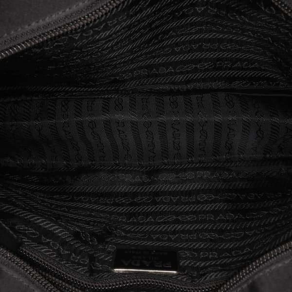 Pre-owned Prada Tessuto Zip Top Shoulder Bag Black