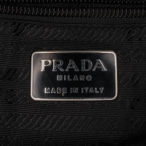 Pre-owned Prada Tessuto Zip Top Shoulder Bag Black
