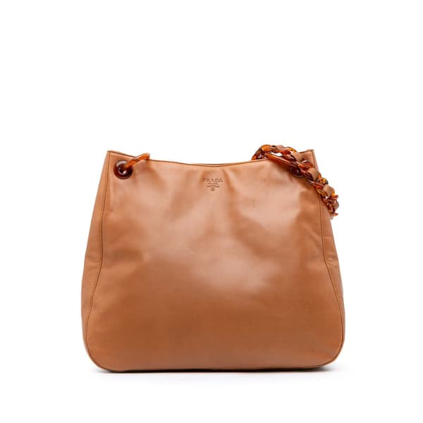 Pre-owned Prada Leather Shoulder Bag Brown