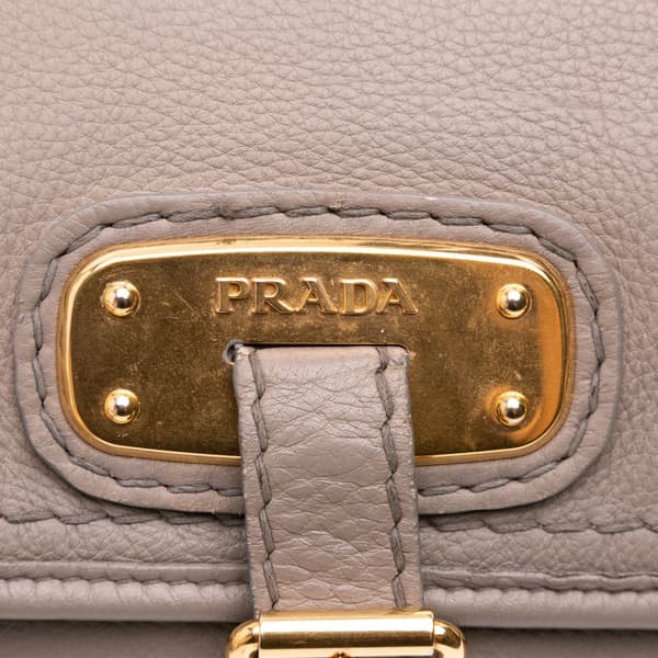 Pre-owned Prada Visone Sfumato Cervo Flap Brown