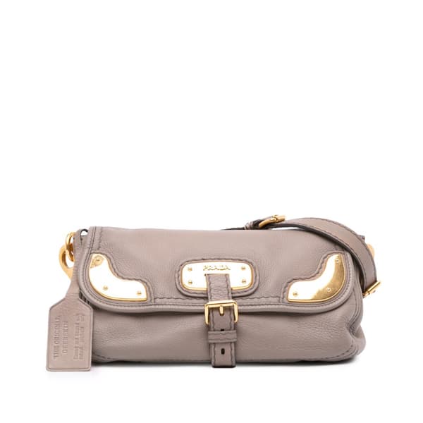Pre-owned Prada Visone Sfumato Cervo Flap Brown