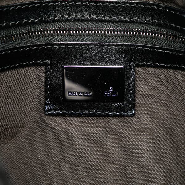 Pre-owned Fendi Zucchino Canvas Mamma Forever Black