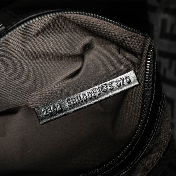 Pre-owned Fendi Zucchino Canvas Mamma Forever Black