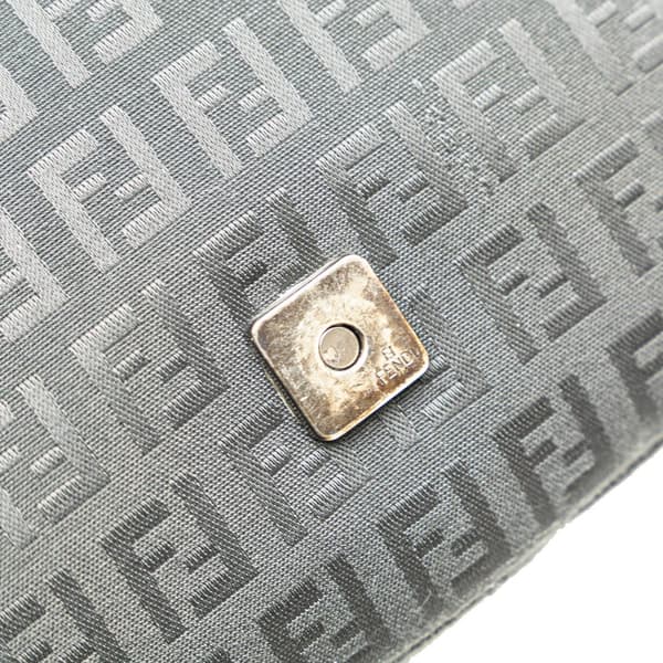 Pre-owned Fendi Zucchino Canvas Mamma Forever Black