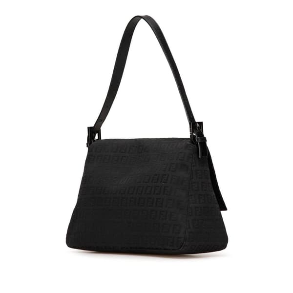 Pre-owned Fendi Zucchino Canvas Mamma Forever Black