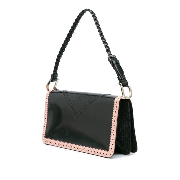 Pre-owned Dior Leather D'Trick Brogue Spectator Bag Black