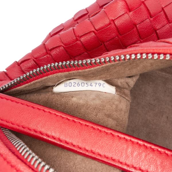 Pre-owned Bottega Veneta Nappa Intrecciato Shoulder Bag Red