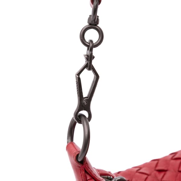 Pre-owned Bottega Veneta Nappa Intrecciato Shoulder Bag Red