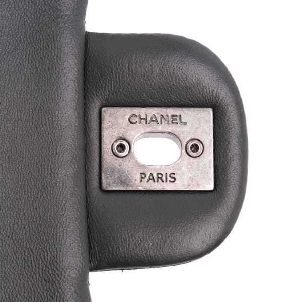 Pre-owned Chanel Quilted Lambskin Stitched Single Flap Gray
