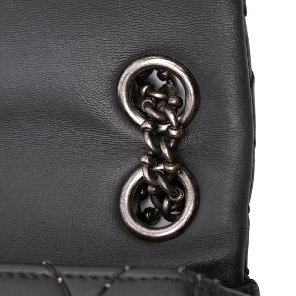 Pre-owned Chanel Quilted Lambskin Stitched Single Flap Gray