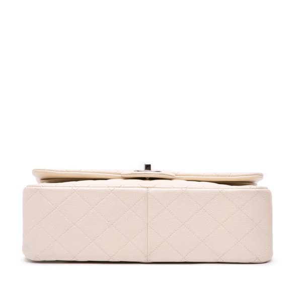 Pre-owned Chanel Jumbo Classic Caviar Double Flap White