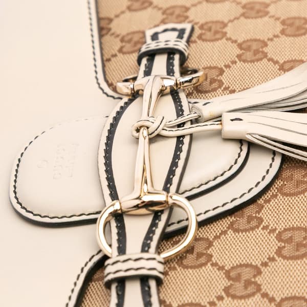 Pre-owned Gucci Medium GG Canvas Emily Shoulder Bag Brown