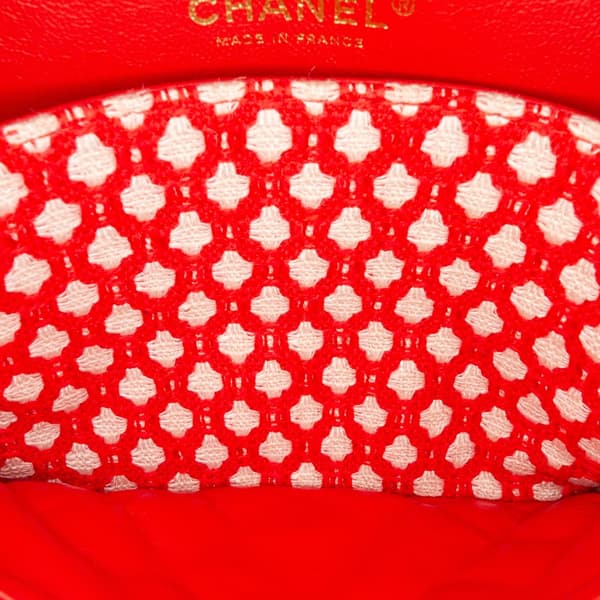 Pre-owned Chanel Medium Quilted Tweed Bijoux Chain Double Flap Red