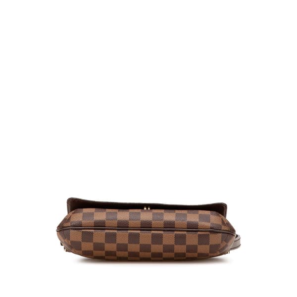 Pre-owned Louis Vuitton Damier Ebene Musette Tango Short Strap Brown