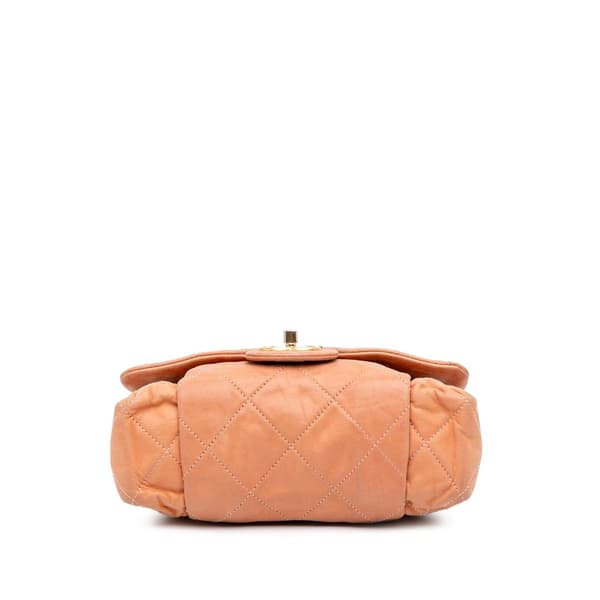 Pre-owned Chanel Quilted Calfskin Chic Quilt Flap Orange