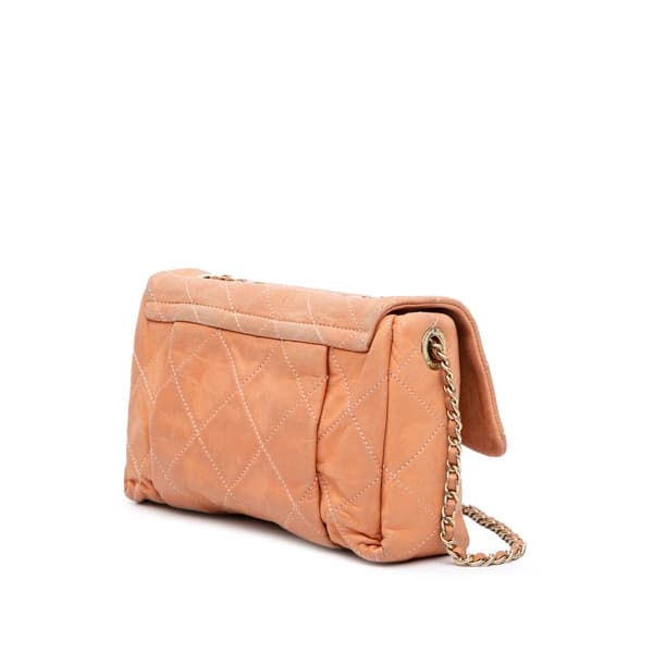 Pre-owned Chanel Quilted Calfskin Chic Quilt Flap Orange