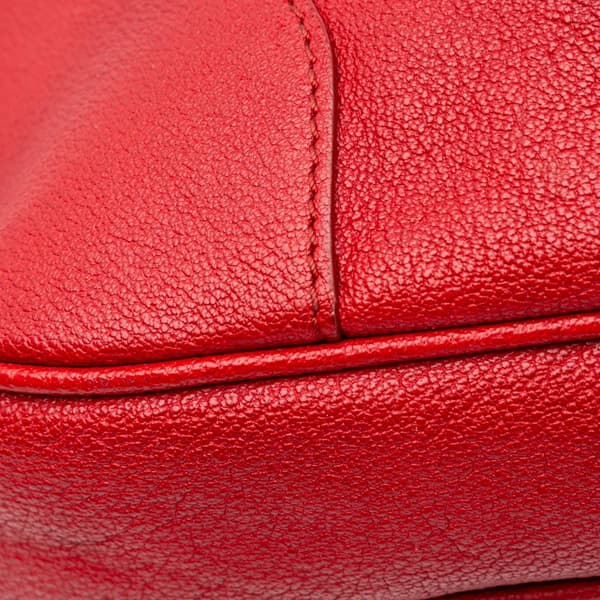 Pre-owned Burberry Leather Hobo Red