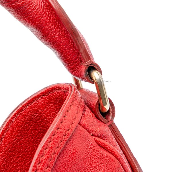 Pre-owned Burberry Leather Hobo Red