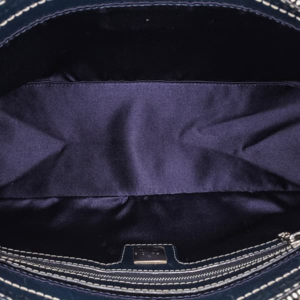 Pre-owned Fendi Zucchino Canvas Shoulder Bag Gray