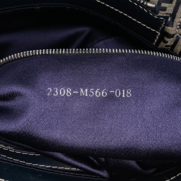 Pre-owned Fendi Zucchino Canvas Shoulder Bag Gray