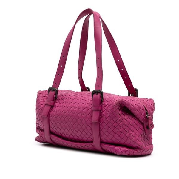 Pre-owned Bottega Veneta Nappa Intrecciato Montaigne Shoulder Bag Pink