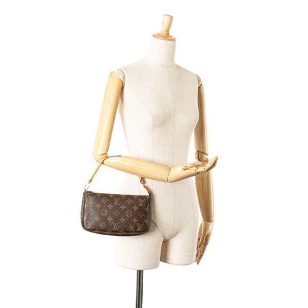Pre-owned Louis Vuitton Monogram Pochette Accessoires Brown