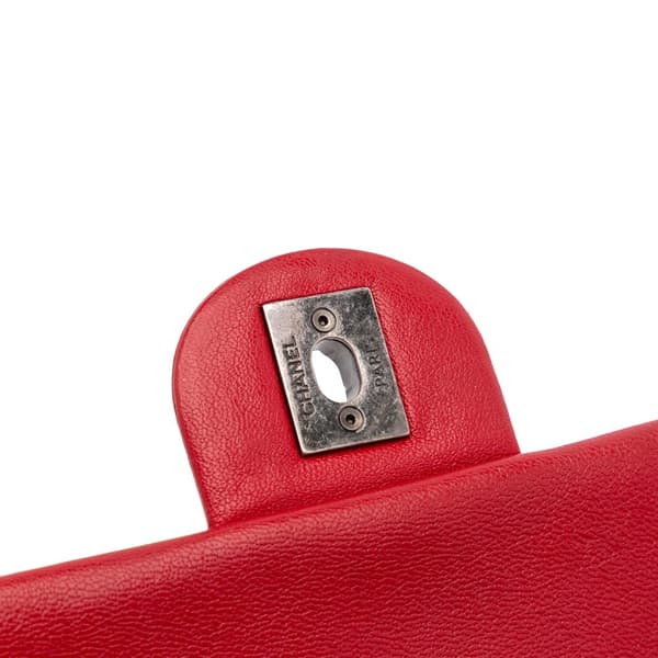 Pre-owned Chanel Quilted Lambskin Rocks Flap Bag Red