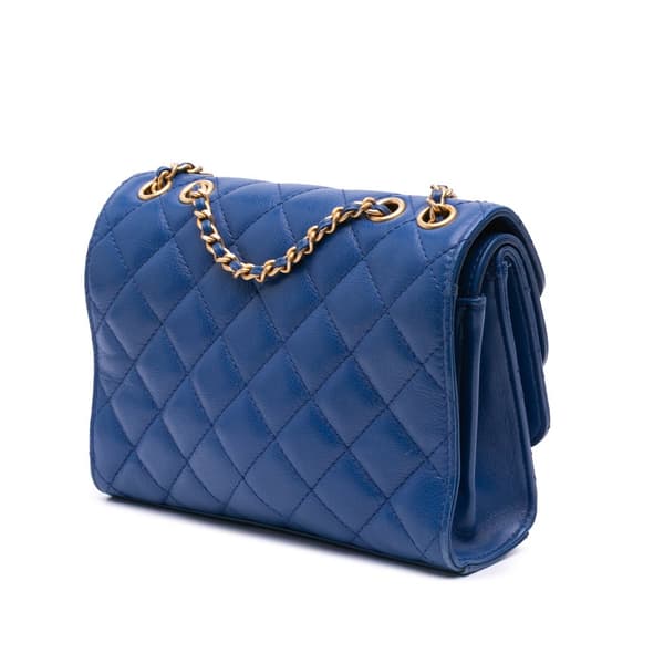 Pre-owned Chanel CC Quilted Calfskin Triple Flap Blue