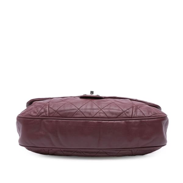 Pre-owned Chanel Quilted Calfskin Coco Pleats Flap Red