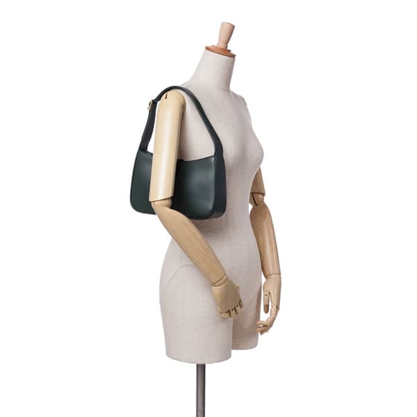 Pre-owned Saint Laurent Leather Le 5 a 7 Shoulder Bag Green