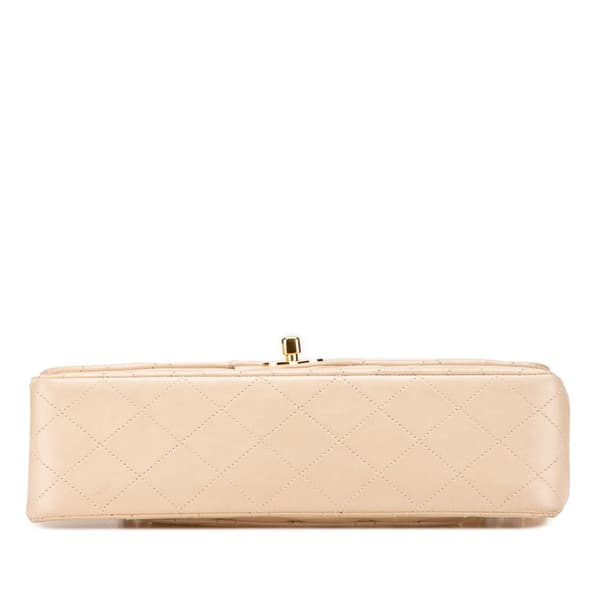 Pre-owned Chanel Medium Classic Lambskin Double Flap Brown