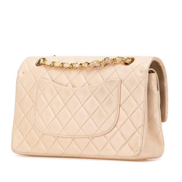 Pre-owned Chanel Medium Classic Lambskin Double Flap Brown