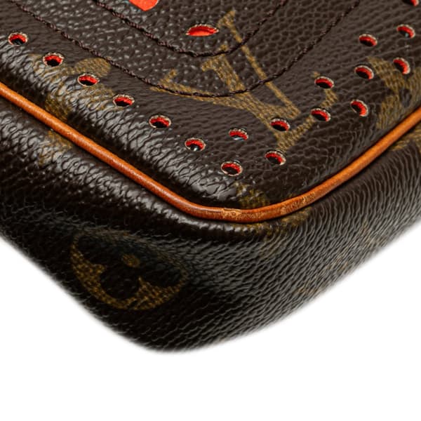 Pre-owned Louis Vuitton Monogram Perforated Pochette Accessoires Brown