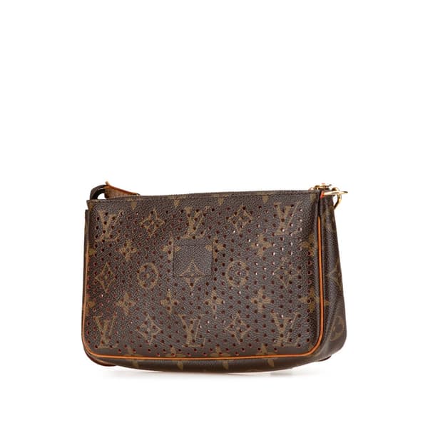 Pre-owned Louis Vuitton Monogram Perforated Pochette Accessoires Brown