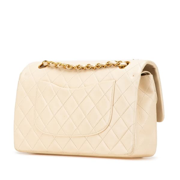Pre-owned Chanel Medium Classic Lambskin Double Flap Brown