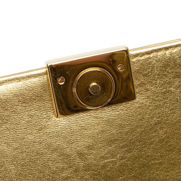 Pre-owned Chanel CC Choco Bar Metallic Lambskin Flap Gold