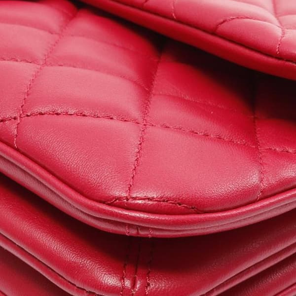 Pre-owned Chanel Jumbo Quilted Lambskin 3 Accordion Flap Red