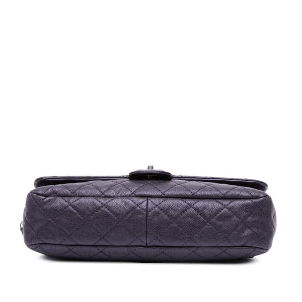 Pre-owned Chanel Jumbo Quilted Caviar Easy Flap Bag Purple