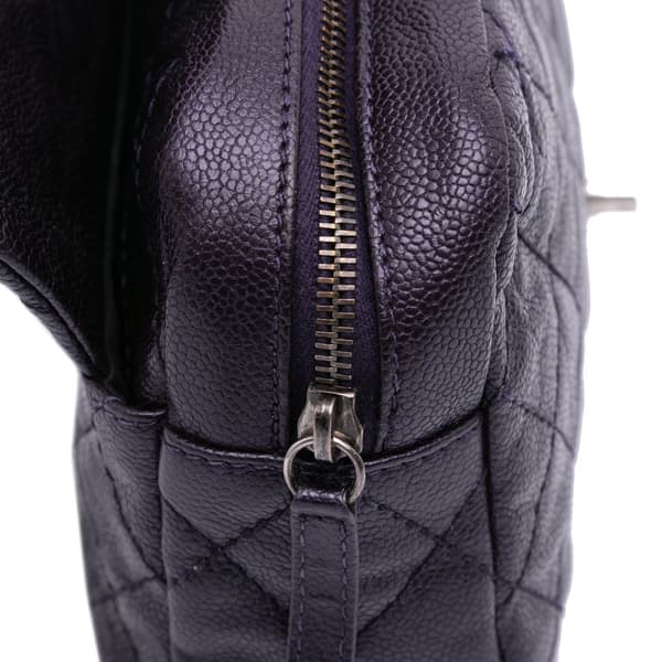 Pre-owned Chanel Jumbo Quilted Caviar Easy Flap Bag Purple