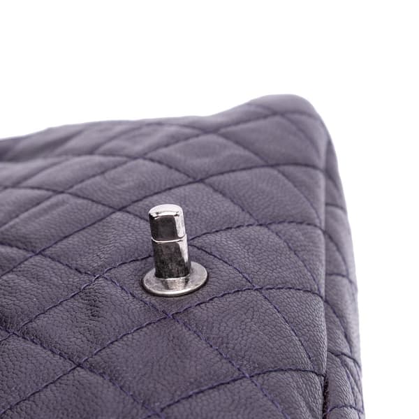 Pre-owned Chanel Jumbo Quilted Caviar Easy Flap Bag Purple