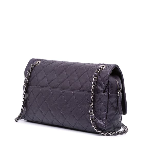 Pre-owned Chanel Jumbo Quilted Caviar Easy Flap Bag Purple