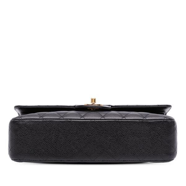 Pre-owned Chanel Medium Classic Caviar Double Flap Black