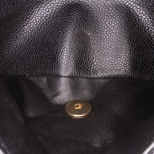 Pre-owned Chanel Medium Classic Caviar Double Flap Black