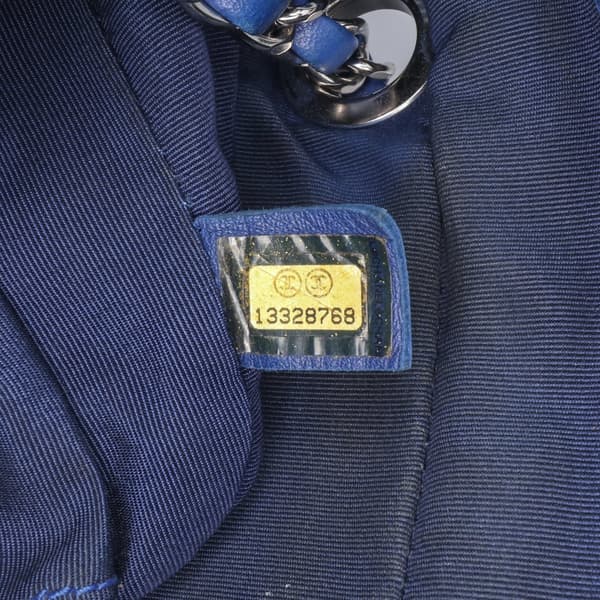 Pre-owned Chanel Quilted Lambskin Bubble Quilt Camera Shoulder Bag Blue