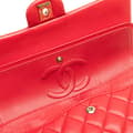 Miniatyrbild 8 av 10: Pre-owned Chanel Medium Classic Caviar Double Flap Red